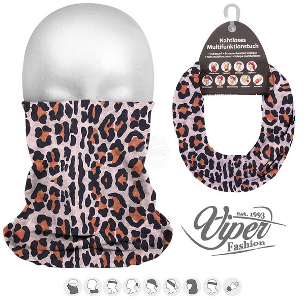 Viper Fashion 9in1 Multipurpose Microfiber Tube Scarf, B.Leopard